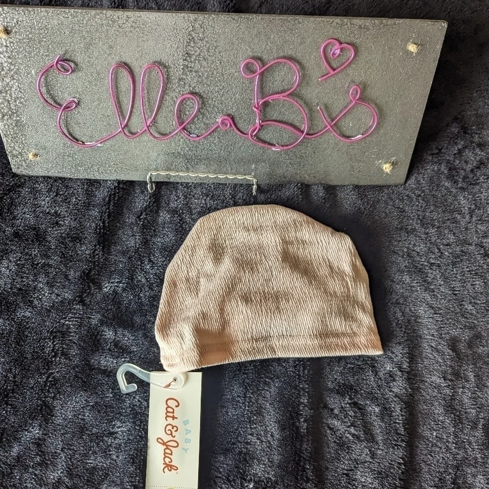 NWT Cat & Jack Pink Bow Baby Hat 0-6M